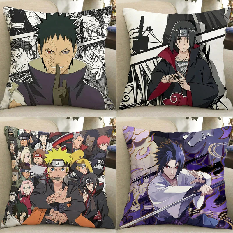 Anime Naruto Akatsuki Uchiha Itachi Graphic Pillow Case – Decorative Square Cushion Cover 2