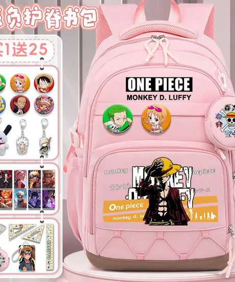 One Piece Luffy Backpack – Large Canvas School & Travel Bag