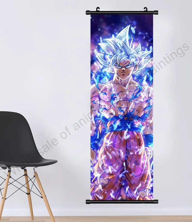 Dragon Ball Z Hanging Canvas Scroll – Goku, Vegeta & Frieza Anime Wall Art