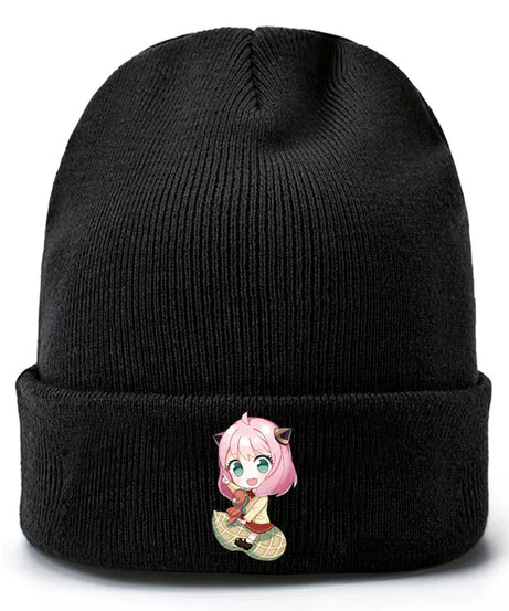 Anime Spy X Family Creative Peripheral Knitted Hats Woolen Hats Rolled Edge Printed Warm Hat Outdoor Men's Women's Trendy Hat