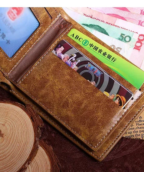 Anime demon slayer Man Bifold Wallets Khaki Card Holders Coin Purse