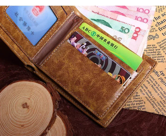 Anime demon slayer Man Bifold Wallets Khaki Card Holders Coin Purse