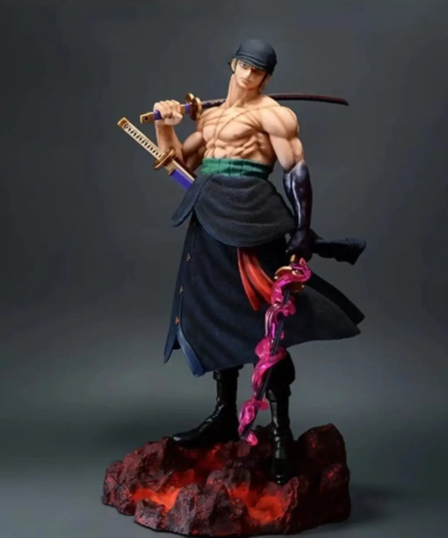 One Piece Anime Large 50cm Five-Headed Eagle Carrying Knife Domineering Zoro Collectible Statue Model Figure Ornament Gifts