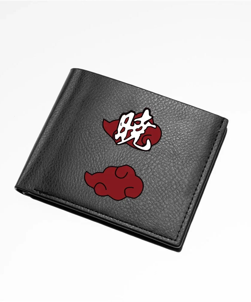 Naruto Sasuke Men Purse Black PU Leather Large Capacity Simple Casual Multiple Slot Card Holder Short Ultra Thin Wallet Gift New