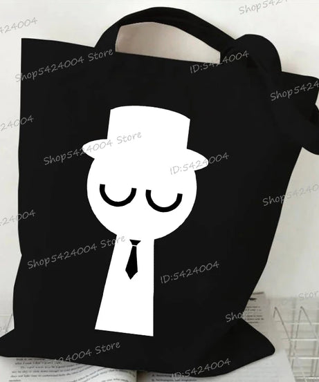 Anime Sprunki Incredibox Game Handbags Women Men Large Capacity No Zipper Canvas Tote Bag Sprunki Figure Shoulder Bag