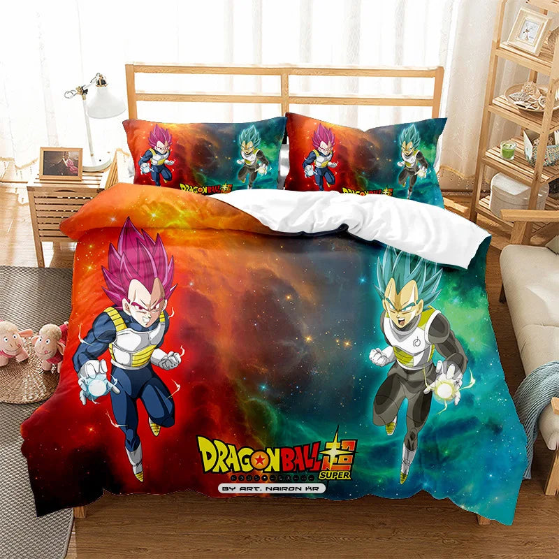 Anime Dragon Ball Duvet Comforter Quilt Cover Set Super Saiyan Bedding Set Anime Car Bed Bedroom Home Children Bedroom Gifts
