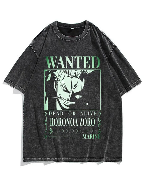 One Piece Luffy Vintage Washed T-Shirt – Unisex Cotton Anime Streetwear