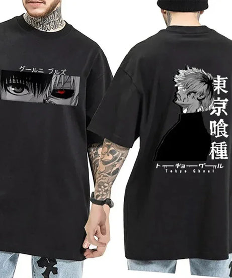Anime Kaneki Ken T Shirt Men's Fashion Personality Printed Short Sleeve Summer Casual Loose Tee Top