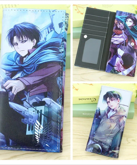 Attack on Titan Short Men Wallet Levi Survey Corps Men's Women's Coin Purse Scout Regiment Money Bag