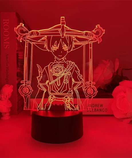 Newly Genshin Impact Night Light Yae Miko Game Figures Acrylic Stand Model 3D Table Lamp Kids Git Acrylic Bedside lamp