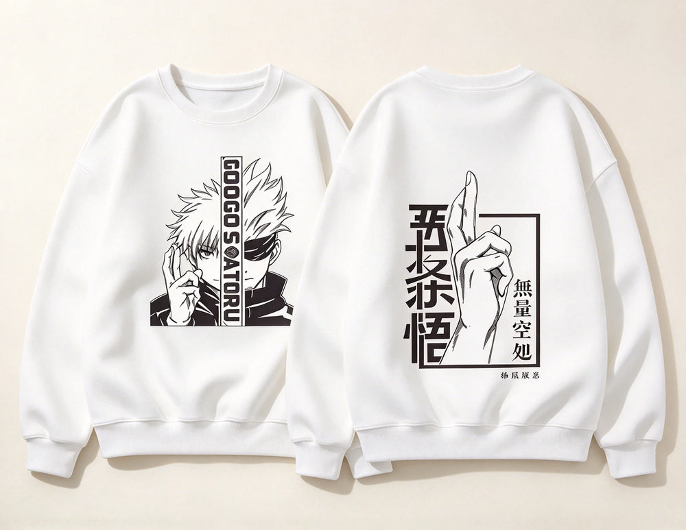 Jujutsu Kaisen Gojo Satoru Kanji Graphic Hoodie Harajuku Streetwear 5