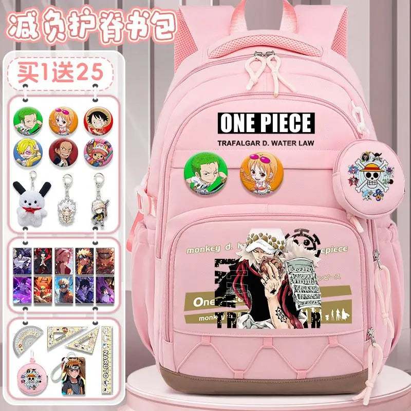 One Piece Luffy Backpack – Large Canvas School & Travel Bag