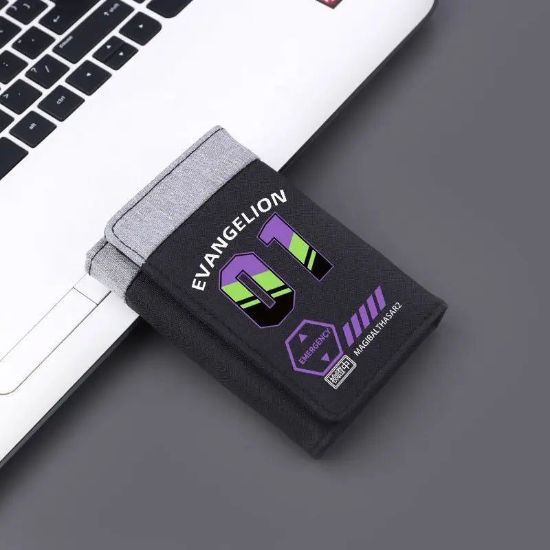 Evangelion Wallet EVA Unit Zero Anime Peripheral 2D Folding Wallet Large Capacity Card Holder Portable Short Coin Purse