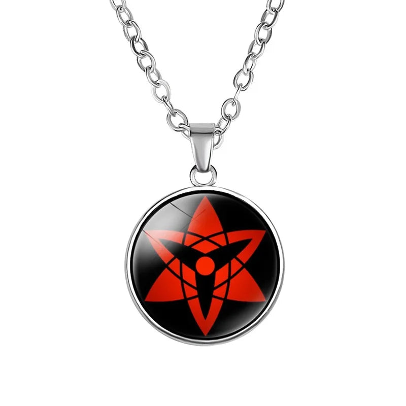 Anime Sharingan Eye Necklace – Uchiha Kakashi Mangekyou Pendant & Goth Choker 3