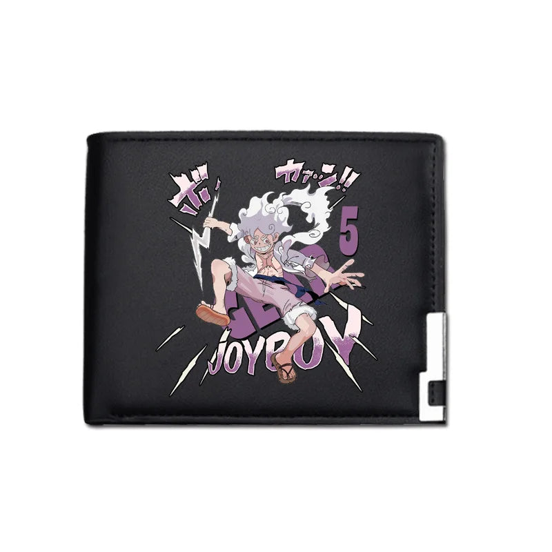 One Piece Luffy Ace Anime Peripheral Zipper New PU Wallet Handsome Personality Boy Print Coin Purse Short Card Pack Holiday