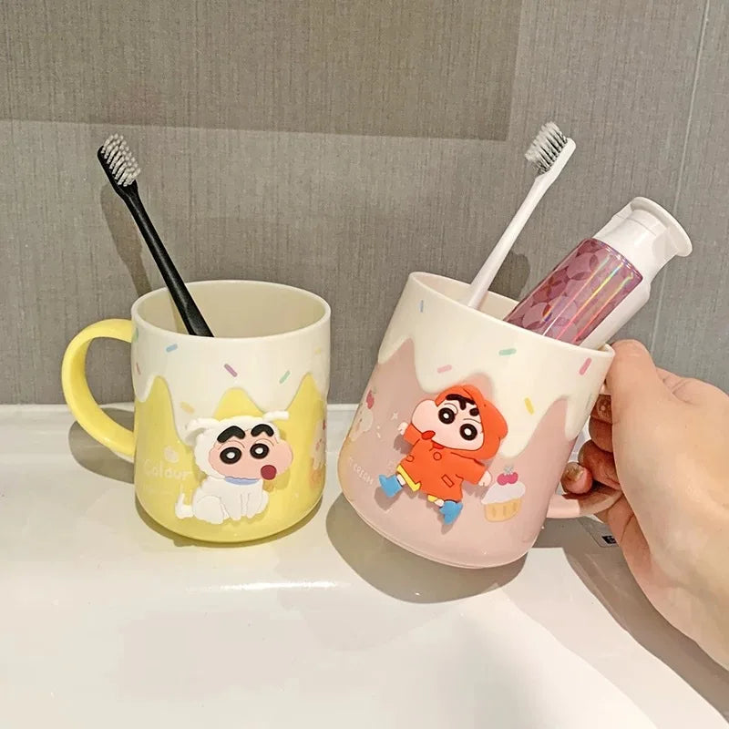400ml Crayon Shinchans Cute Children Toothbrush Cup Anime Home Bathroom Toothpaste Holder Colorful Toothbrush Tools Storage Cup