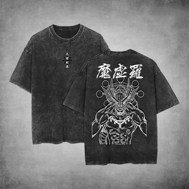 Anime Jujutsu Kaisen Ryomen Sukuna Vintage Washed T-Shirt – Graphic Cotton Tee 7