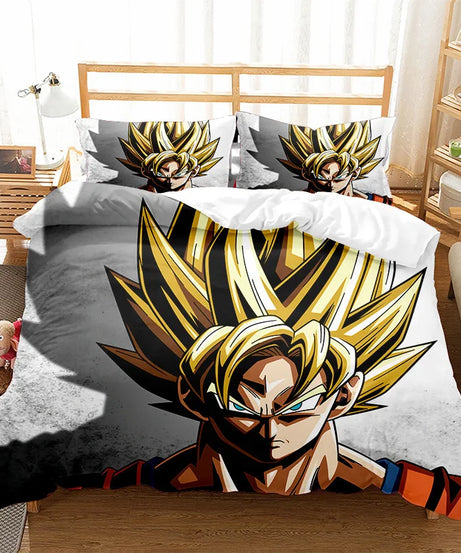 Anime Dragon Ball Duvet Comforter Quilt Cover Set Super Saiyan Bedding Set Anime Car Bed Bedroom Home Children Bedroom Gifts