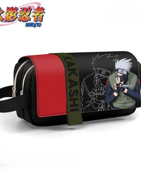 Naruto Sasuke Pencil Case Anime Personality Fashion Three-Layer Large Capacity Multifunctional Pencil Box for Boys
