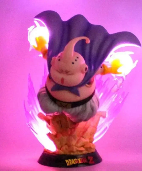 18cm Dragon Ball Z Anime Figure Majin Buu Fat Buu Action Figure with Light PVC Statue Model Doll Collection Decoration Toys Gift