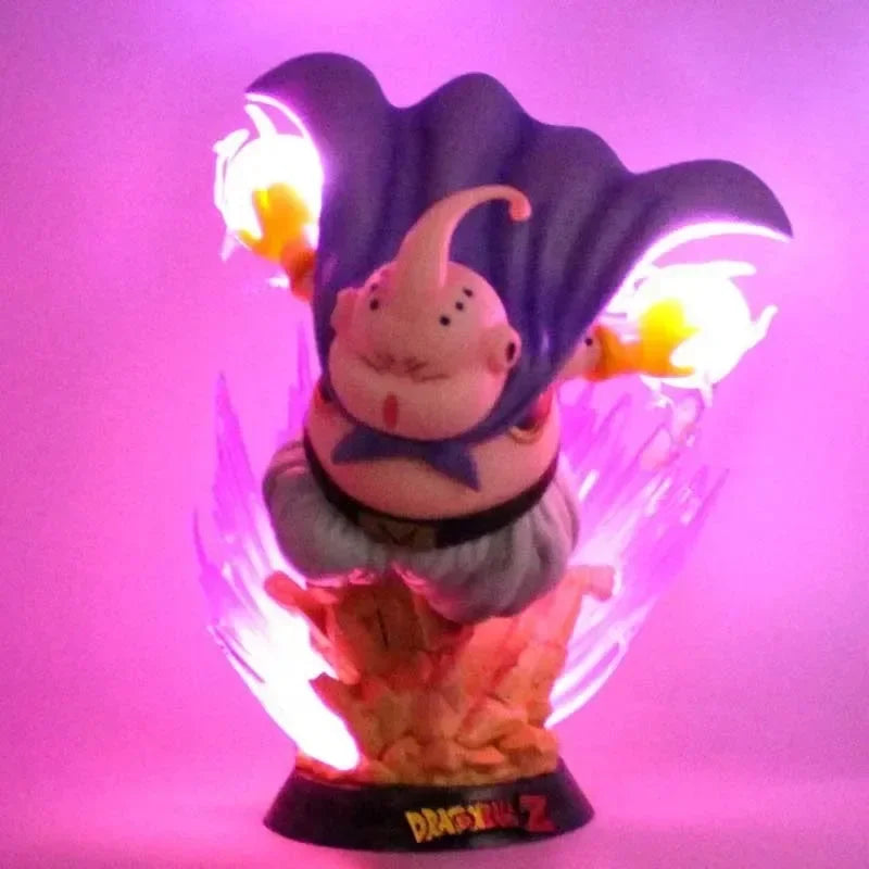18cm Dragon Ball Z Anime Figure Majin Buu Fat Buu Action Figure with Light PVC Statue Model Doll Collection Decoration Toys Gift