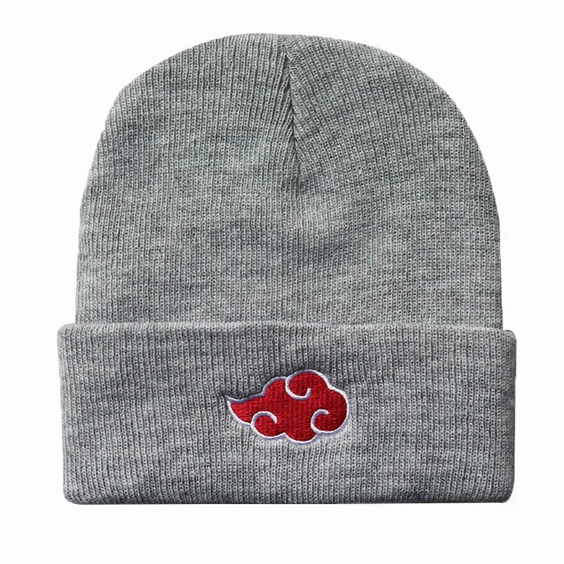 Naruto Akatsuki Red Cloud Embroidered Beanie — Knitted Hat