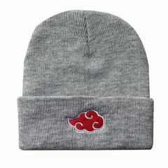 Naruto Akatsuki Red Cloud Embroidered Beanie — Knitted Hat