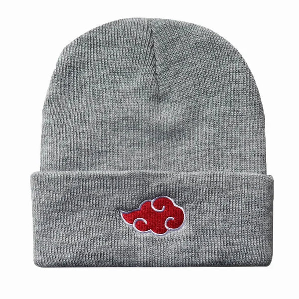 Naruto Akatsuki Red Cloud Embroidered Beanie — Knitted Hat