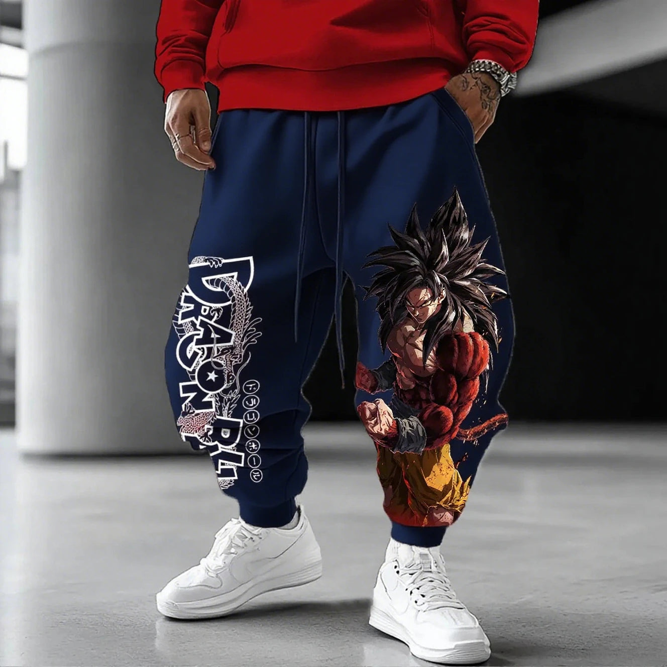 Dragon Ball Super Saiyan Goku Men Jogger Pants Anime Streetwear Casual Sweatpants Loose Fit Graphic Print Spring Autumn Trousers