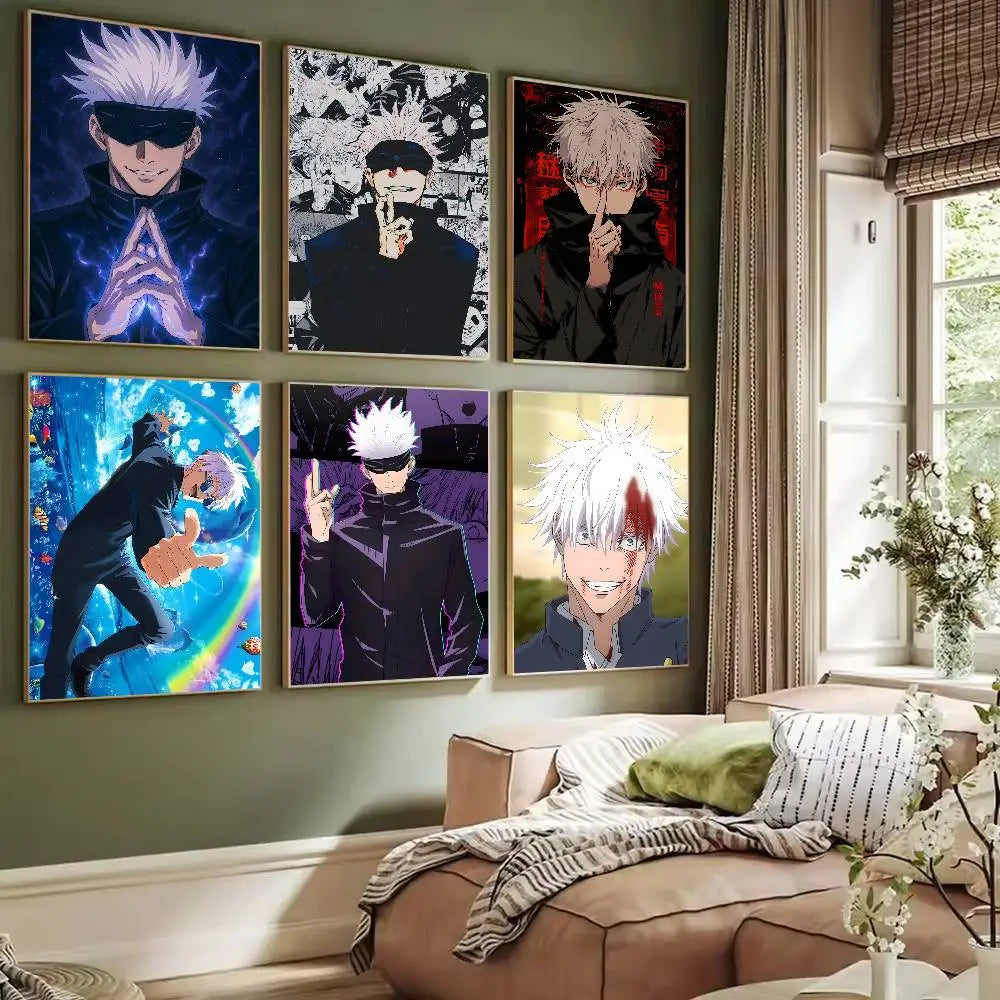 Anime Jujutsu Kaisen Gojo Satoru Poster – Self-Adhesive Waterproof Wall Sticker Decor 2