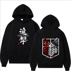 Attack on Titan Anime Fleece Hoodie – Cozy Fall Winter Streetwear Pullover for Men & Women