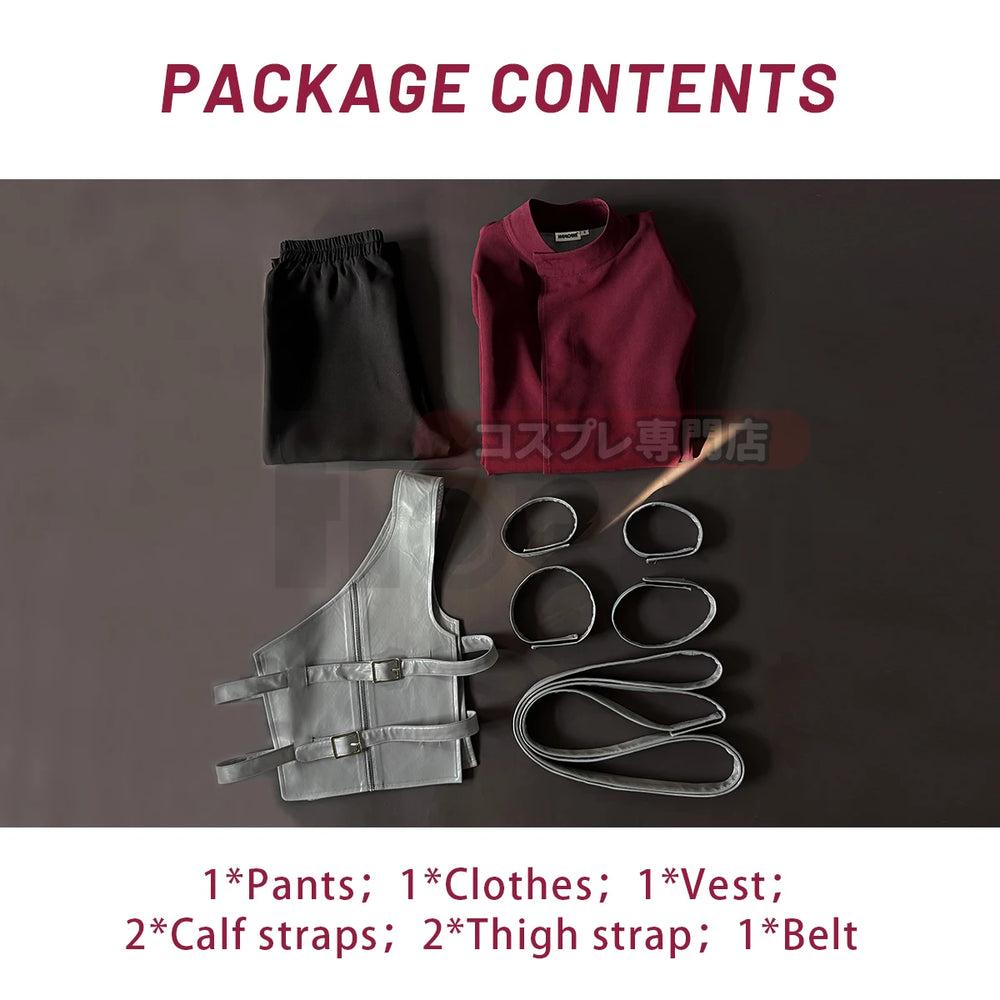 Anime Gaara Cosplay Costume – Long Coat, Vest, Pants & Belt Set 5