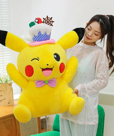 Pokemon Kawaii Pikachu Plush Toy Stuffed Doll Large Pillow for Kids Birthday Xmas Gift Pokemon Cake Plushie Arcade Prize