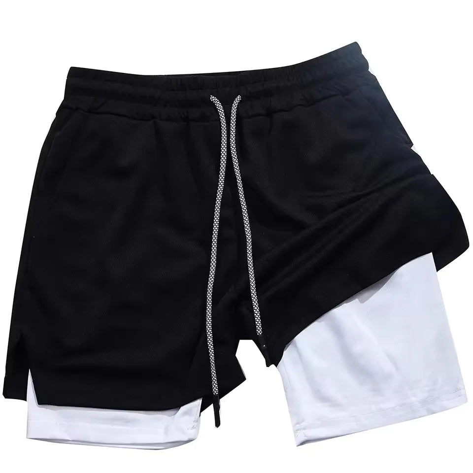 Black Clover Asta Gold Print 2-in-1 Gym Shorts – Quick-Dry Athletic Activewear 4