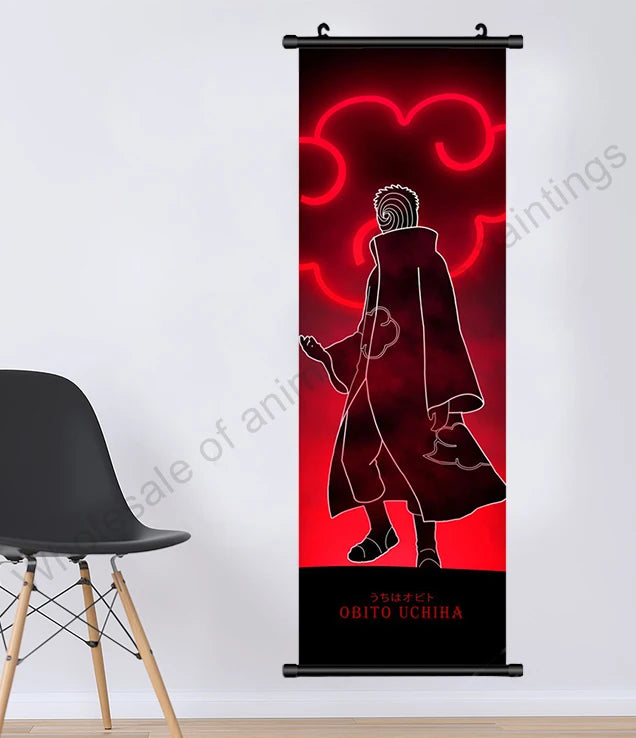 Naruto Villains Wall Scroll – Akatsuki Zetsu, Obito & Pain Canvas Poster
