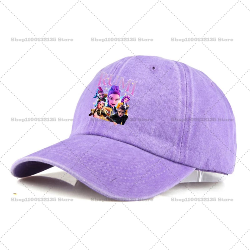Kpop Demon Hunteres Baseball Cap for Girls Boys Summer Adjustable Sun Hat Anime Cute Retro Sunbonnet Adult Women Headgear Gift