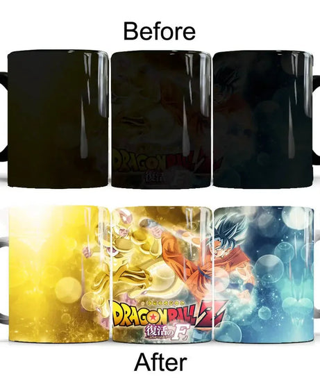 Dragon Ball Goku Color Changing Cup Mug Personalised Magic Mugs Heat Activated Image Photo Coffee Mugs Surprised