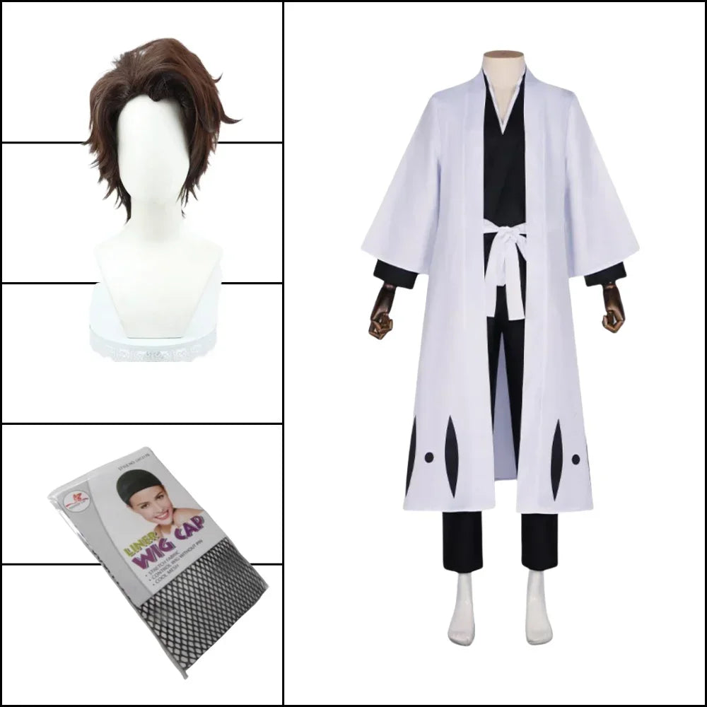 Aizen Sosuke Cosplay Set – Bleach TYBW Captain Kimono & Wig