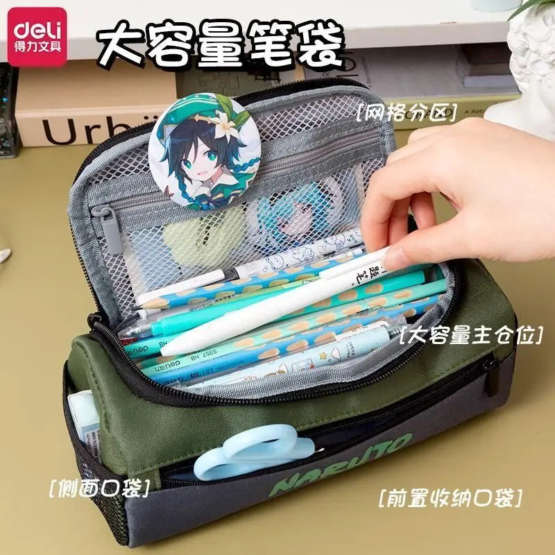 Naruto anime creative canvas stationery case student pencil case personalized children's large capacity pencil case gift