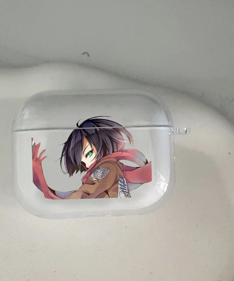 Anime New Attack on Titan Mikasa.Ackerman Earphone Case For Airpods Pro 3 2025 Soft Clear Cover For Airpods 4 Shockproof Case