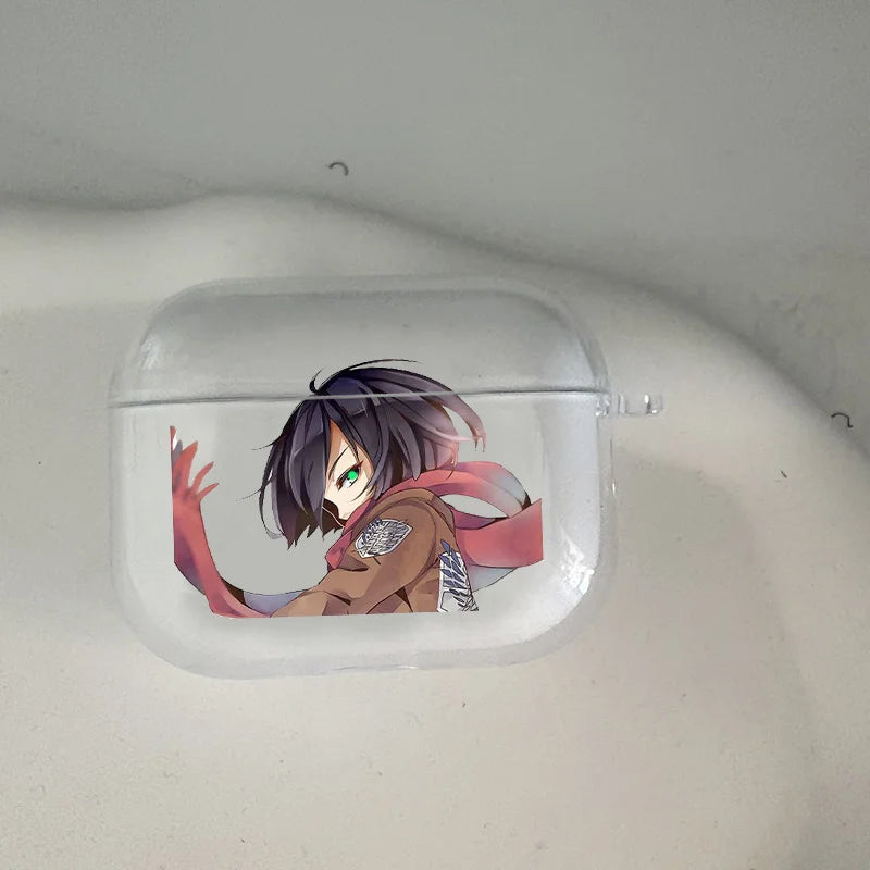 Anime New Attack on Titan Mikasa.Ackerman Earphone Case For Airpods Pro 3 2025 Soft Clear Cover For Airpods 4 Shockproof Case