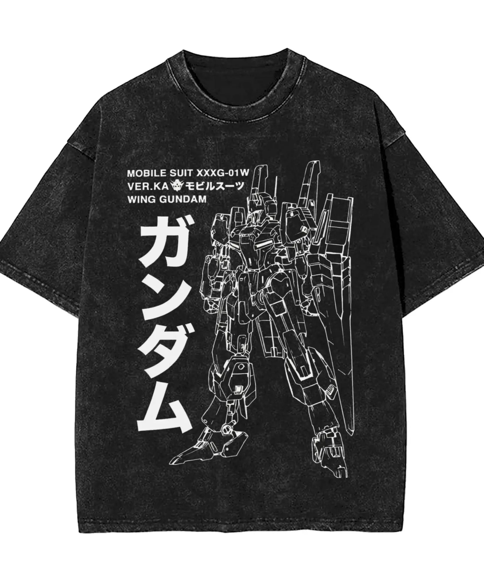 Y2k Clothes Gundam Graphic T-shirts Man Summer Trendy Casual Short Sleeved Tee Women's Vintage Washed Cotton Gym Clothing Tops