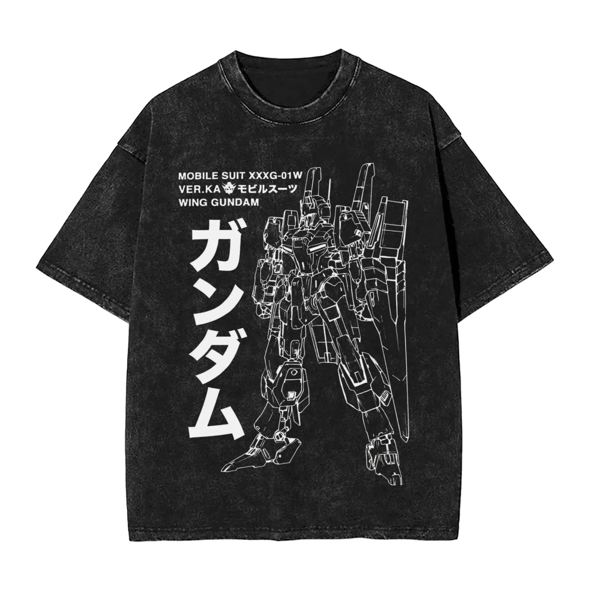 Y2k Clothes Gundam Graphic T-shirts Man Summer Trendy Casual Short Sleeved Tee Women's Vintage Washed Cotton Gym Clothing Tops