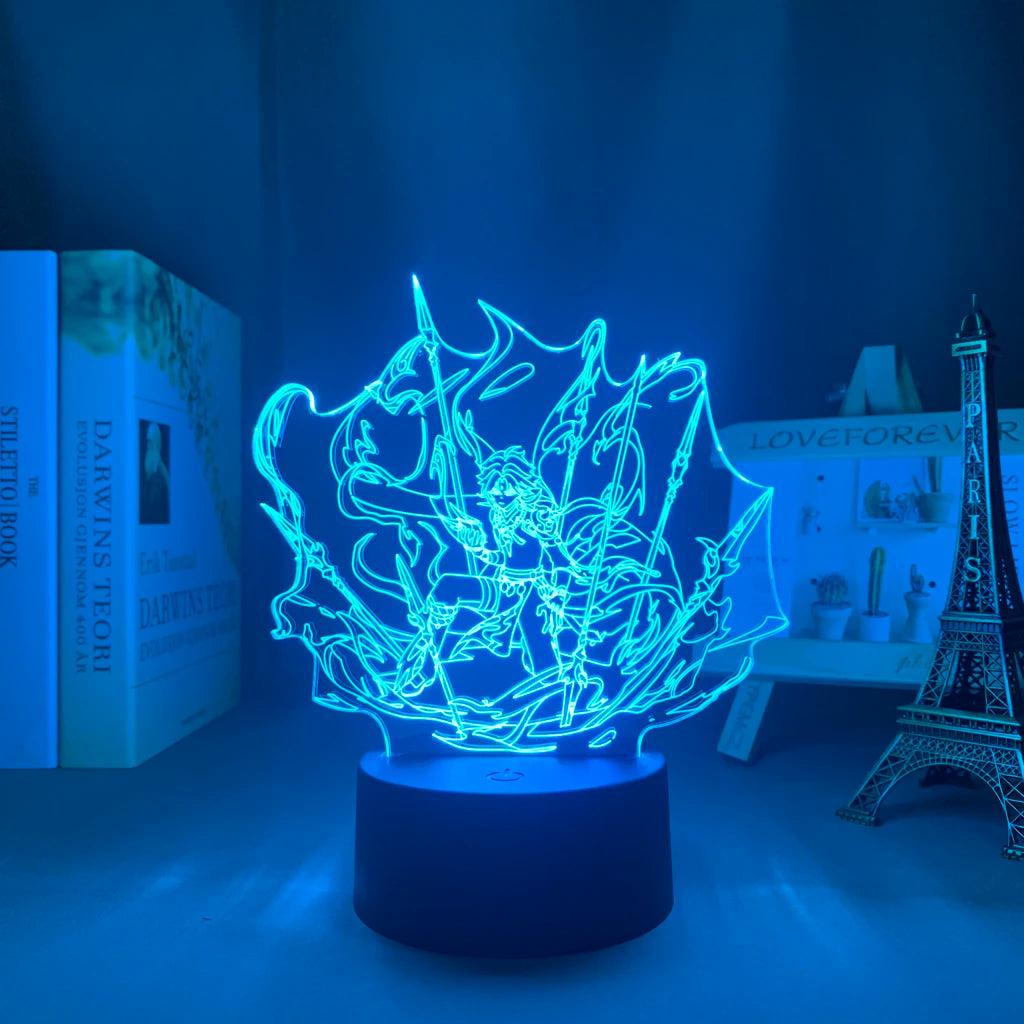 Newly Genshin Impact Night Light Yae Miko Game Figures Acrylic Stand Model 3D Table Lamp Kids Git Acrylic Bedside lamp