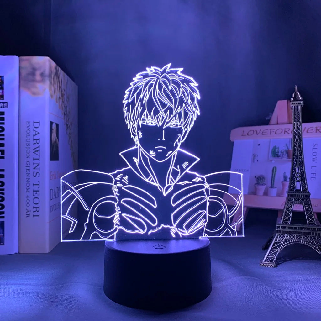 One Punch Man Saitama Figure Led Night Light Lamp for Home Decoration Nightlight Cool Manga Store Decor Ideas Table 3d Light