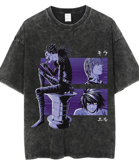 Death Note Oversized Vintage T-Shirt – Anime Streetwear Summer Cotton Tee