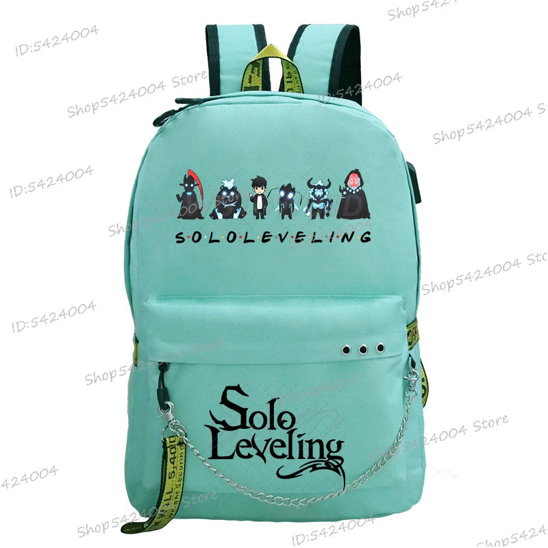 Cute Funny Solo Leveling Anime School Backpack for Teenager Bookbag Fashion Student Zipper Travel Rucksack Women Men Back Pack