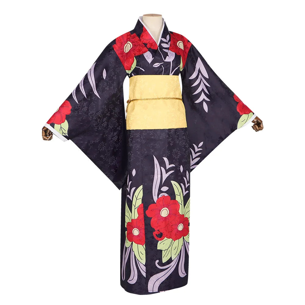 Anime Demon Slayer Lady Tamayo Cosplay Costume – Kimono & Wig Set 2