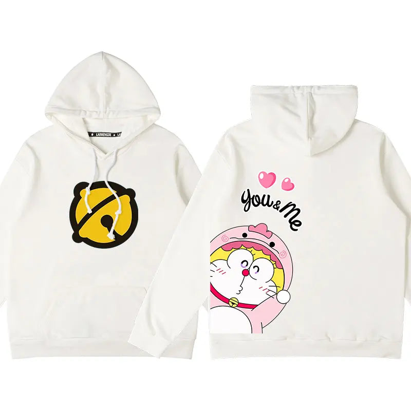 Doraemon Anime Hoodie – Cute Couple & Teen Pullover Jacket