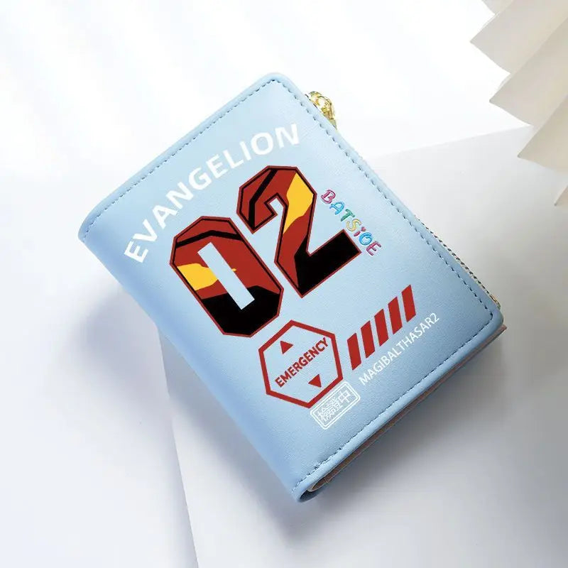 Evangelion Wallet EVA Unit Zero Anime Peripheral 2D Folding Wallet Large Capacity Card Holder Portable Short Coin Purse